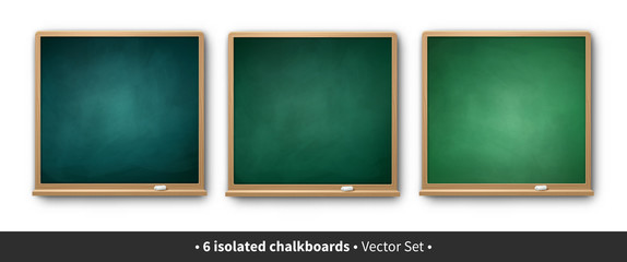Vector illustration set of green square chalkboards © Sonya illustration