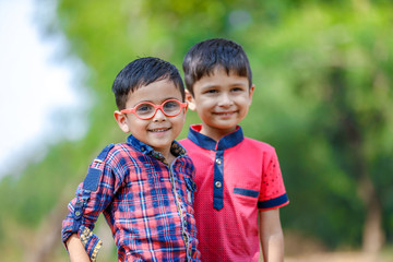 Indian Child Playing in outdoor