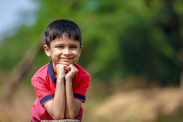 Fototapeta premium Indian Child Playing in outdoor