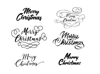Christmas holiday poster.  Lettering and calligraphy text base design.