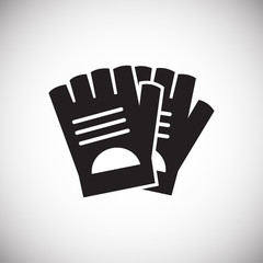 Bicycle gloves icon on background for graphic and web design. Simple vector sign. Internet concept symbol for website button or mobile app.