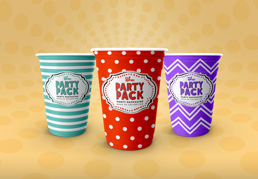 3 Party Cups Mockup
