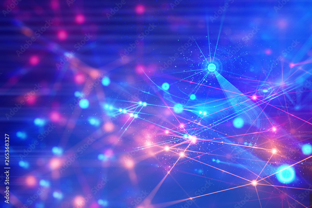 Poster network server internet of thing background 3d illustration rendering, data deep learning, robotic a