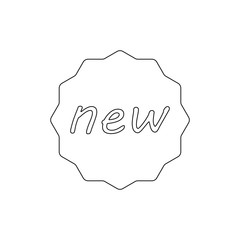 new badge outline icon. Signs and symbols can be used for web, logo, mobile app, UI, UX