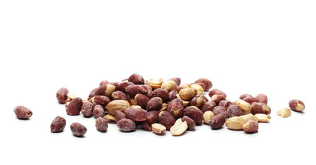 Salted peanut isolated on white