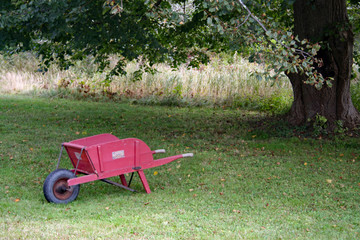 wheelbarrow in the garden