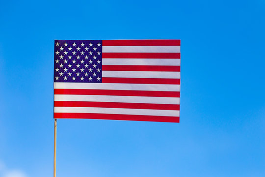 Patriotic USA background with American flag - Image