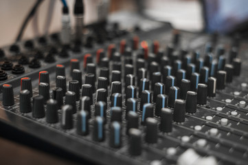 Obraz na płótnie Canvas sound mixer console