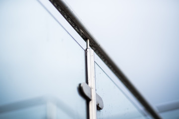 Metal railings and glass wall outdoor