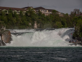 Rhine Falls in Switzerland early spring time