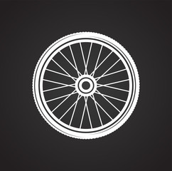 Bicycle wheel icon on background for graphic and web design. Simple vector sign. Internet concept symbol for website button or mobile app.