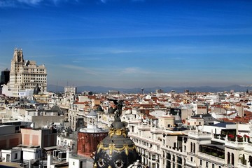 Panoramic view of Madrid from Bellas Artes roof