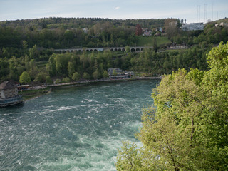 Fototapeta na wymiar Rhine Falls in Switzerland early spring time