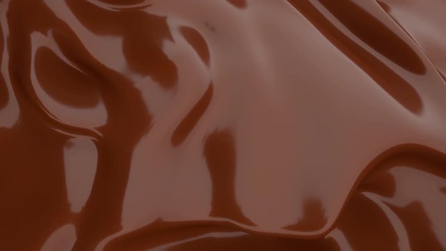 Liquid Chocolate background. Melted dark Chocolate. Wave brown animation. Chocolate. seamless looping animation