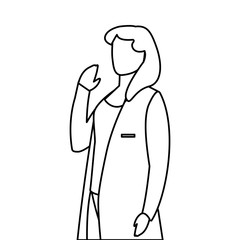 female medicine worker with uniform character
