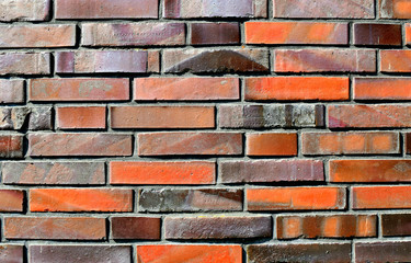 Obraz premium Red brick background, brick wall pattern texture. Design.