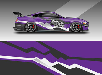 Sport Car decal wrap design vector. Graphic abstract stripe racing background kit designs for vehicle, race car, rally, adventure and livery. Eps 10