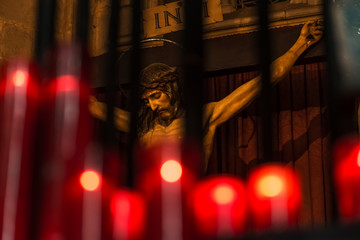 Sculpture Of Jesus Christ In The Cathedral Of Barcelona; Barcelona, Catalonia, Spain