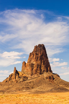 A Rugged, Peaked Rock Formation In The Desert; Arizona, United States Of America