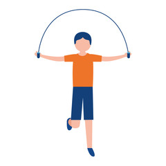 sporty man jumping rope