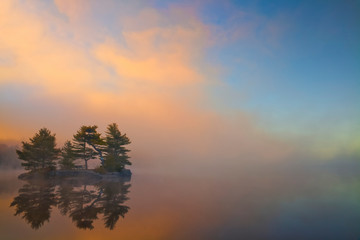 Autumn Sunrise At Dollar Lake, Dollar Lake Provincial Park; Nova Scotia, Canada