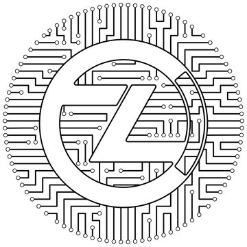 Zclassic - cryptocurrency coin. Vector thin line design single isolated icon. Lineart illustration on white background