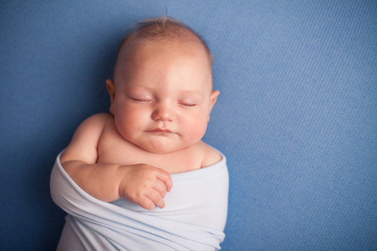 Chubby Little Baby Sleeping Peacefully - Color Portrait