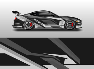 Livery decal car vector , supercar, rally, drift . Graphic abstract stripe racing background . 