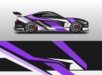 Livery decal car vector , supercar, rally, drift . Graphic abstract stripe racing background . 