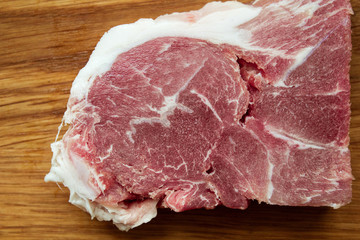 Close view raw crude meat