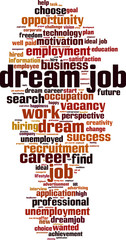 Obraz premium Dream job word cloud
