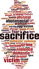 Obraz premium Sacrifice word cloud