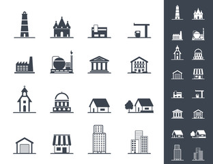 Building Icons Set. Vector illustration.