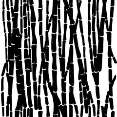 Seamless pattern with bamboo. Stylish background. Leaves and branches. Drawing by hand.