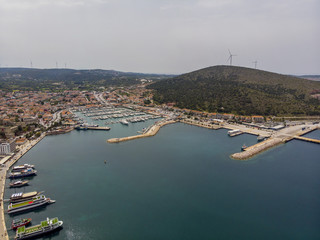 Cesme, Izmir / TURKEY -  Aerial view of Cesme city view taken by drone