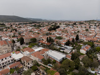 Cesme, Izmir / TURKEY -  Aerial view of Cesme Alacati taken by drone