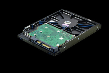 old PC hard drive / hard drive snapshot from chip side
