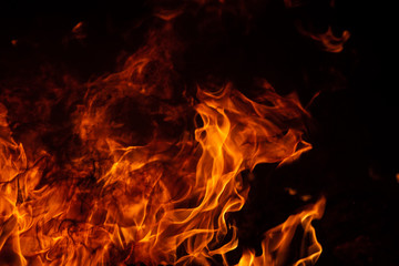 On fire. Themes of fire, disaster and extreme events. Background with copy space