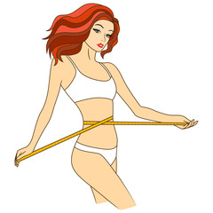 Lady with tape measure around body