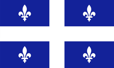 Vector Illustration of a Quebec Flag. Canada Province.