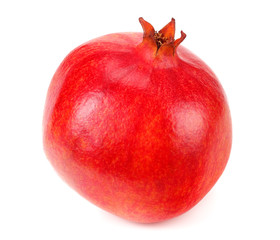 one pomegranate fruit isolated on a white background