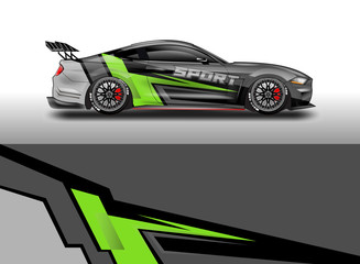 Livery decal car vector , supercar, rally, drift . Graphic abstract stripe racing background . File ready to print and editable .