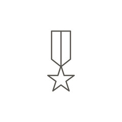 Medal, star vector icon. Element of simple icon for websites, web design, mobile app, info graphics. Thick line icon for website design and development