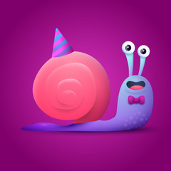birthday card with happy snail