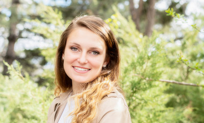 Beautiful Young Caucasian Woman Outdoor Shots in Nature