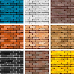 Vector brick wall set