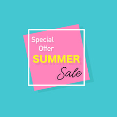 Summer banner Special offer. Stylish design. Vector