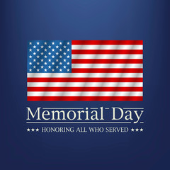 Memorial day. Honoring all who served text. Vector