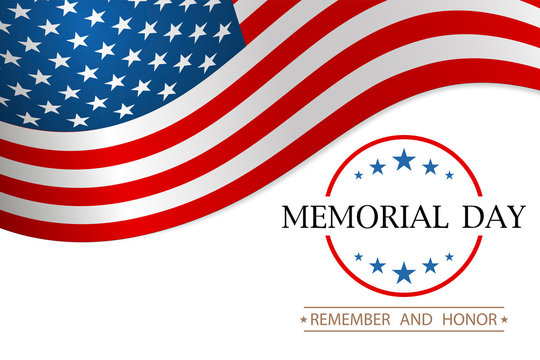 Memorial day. Remember and honor text. Vector