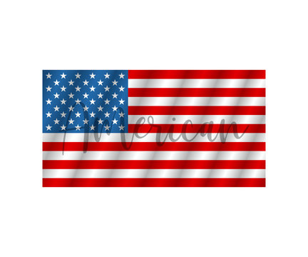 Flag USA with text american. Flag american isolated. Vector